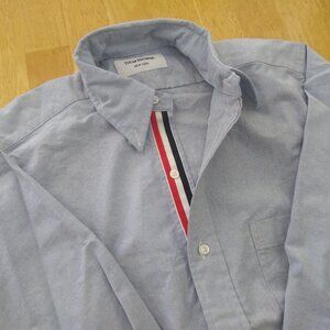 New Thom Browne Blue OCBD Grosgrain TB0 14-31 Extra Small